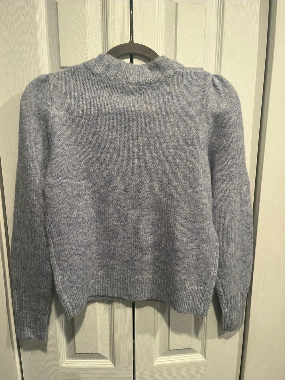 J. Crew Light Blue Puff-Sleeve Crewneck Sweater adorable Sz S NWT